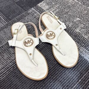 Michael Kors Sandals Rose Gold, Gold and white
